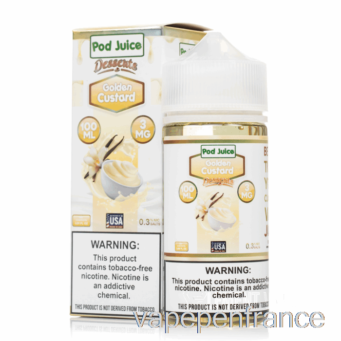 Crème Anglaise Dorée - Desserts Au Jus De Dosettes - Stylo Vape 100 Ml 12 Mg